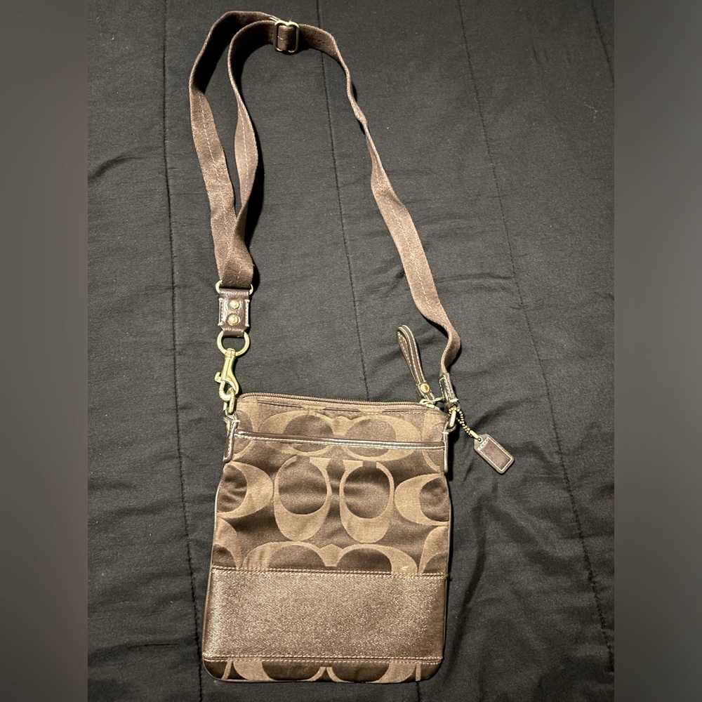 Coach Brown and Gold Crossbody Purse